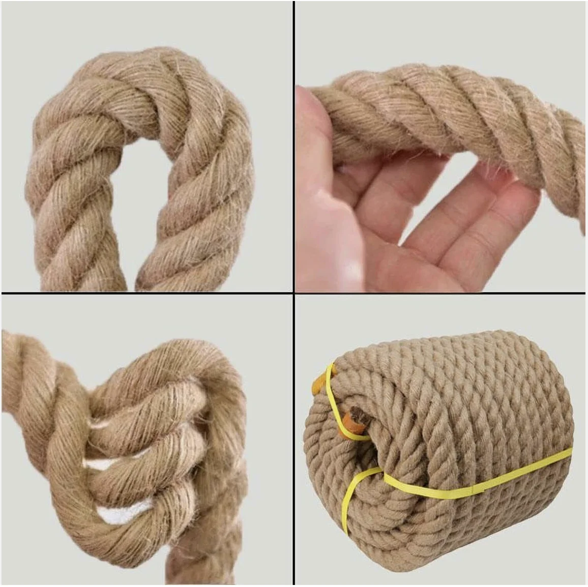 

Jute Rope 12/14/16mm Twisted Hemp Rope for Crafts,Climbing,Anchor,Hammock
