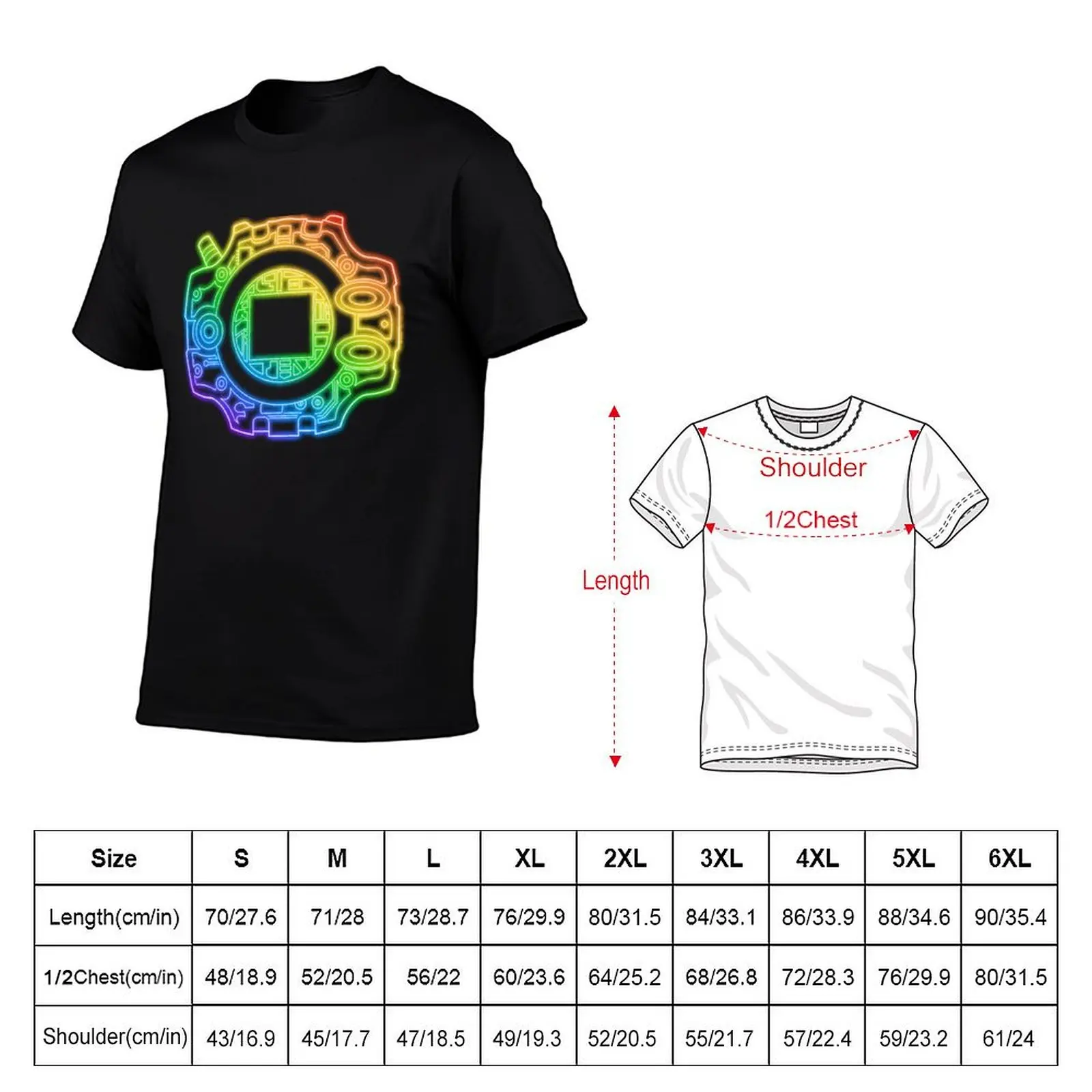 Digivice T-Shirt plain cute tops summer clothes sweat mens tall t shirts