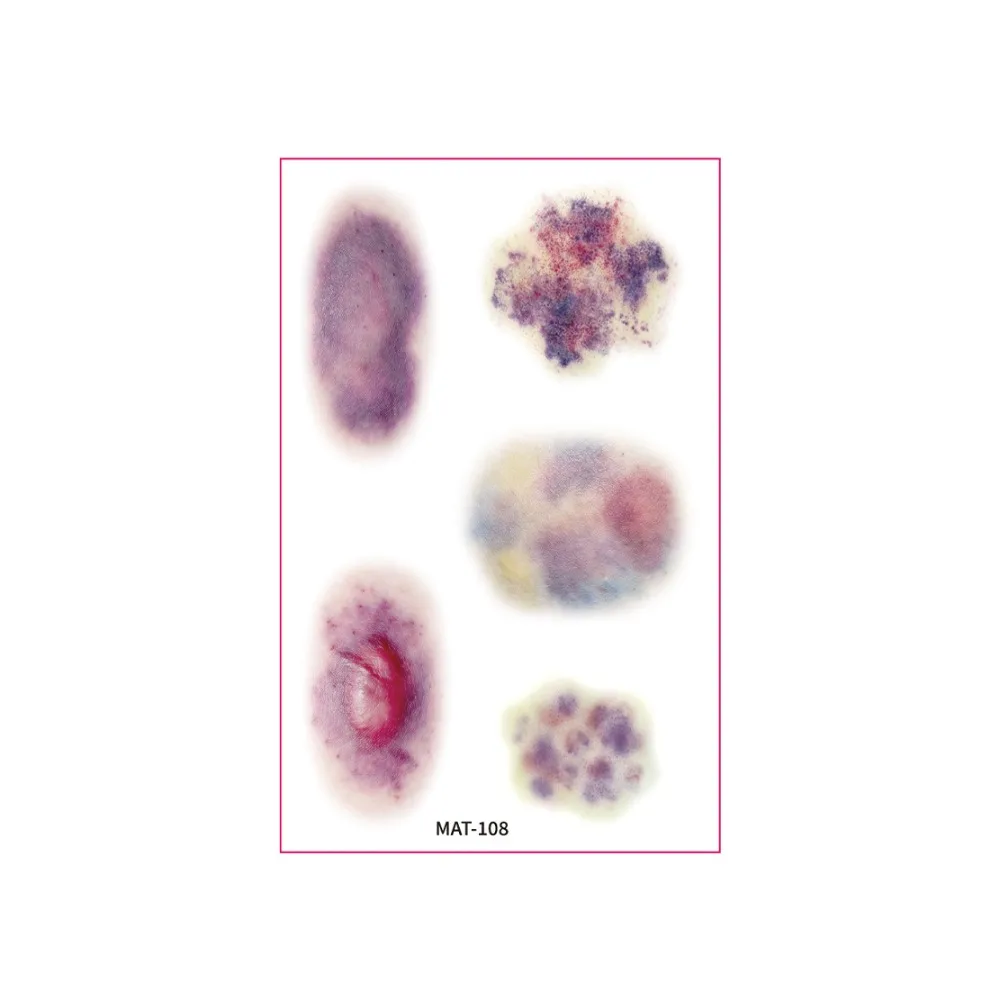 Bloody Makeup Halloween Tattoo Sticker Waterproof Sweatproof Bruise Scab Scar Tattoo Sticker Punk Long-lasting
