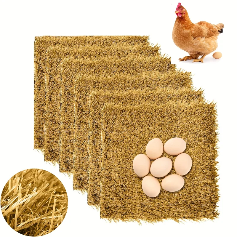 

3 шт. многоразовые коврики для курятника, моющиеся подушечки из искусственной травы для гнездования птицы и пола (11,8 x 11,8 дюйма)