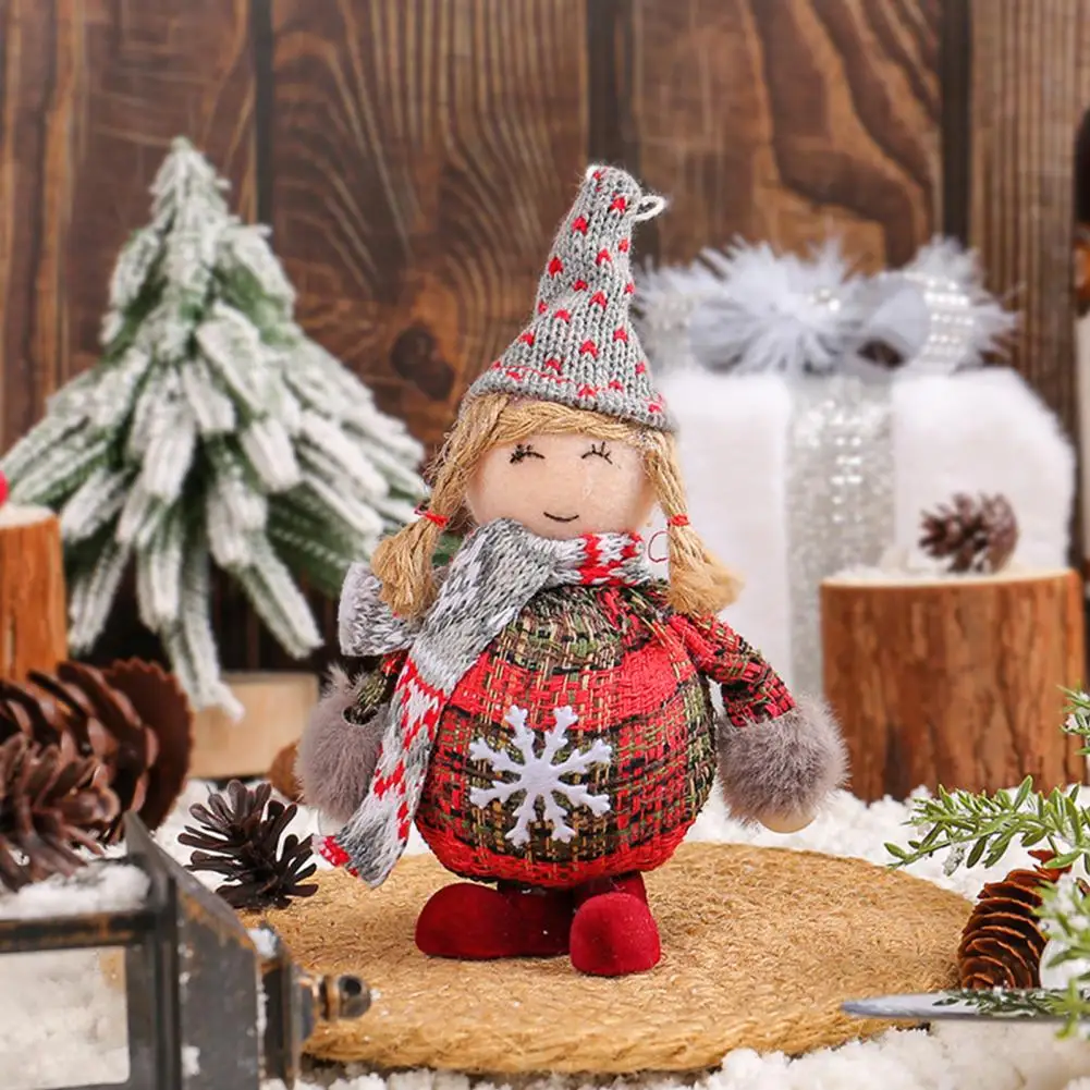 Cute Holiday Decor Festive Christmas Doll Ornaments for Holiday Home Decor Santa Snowman Reindeer Stuffed Gnome Doll for Tree