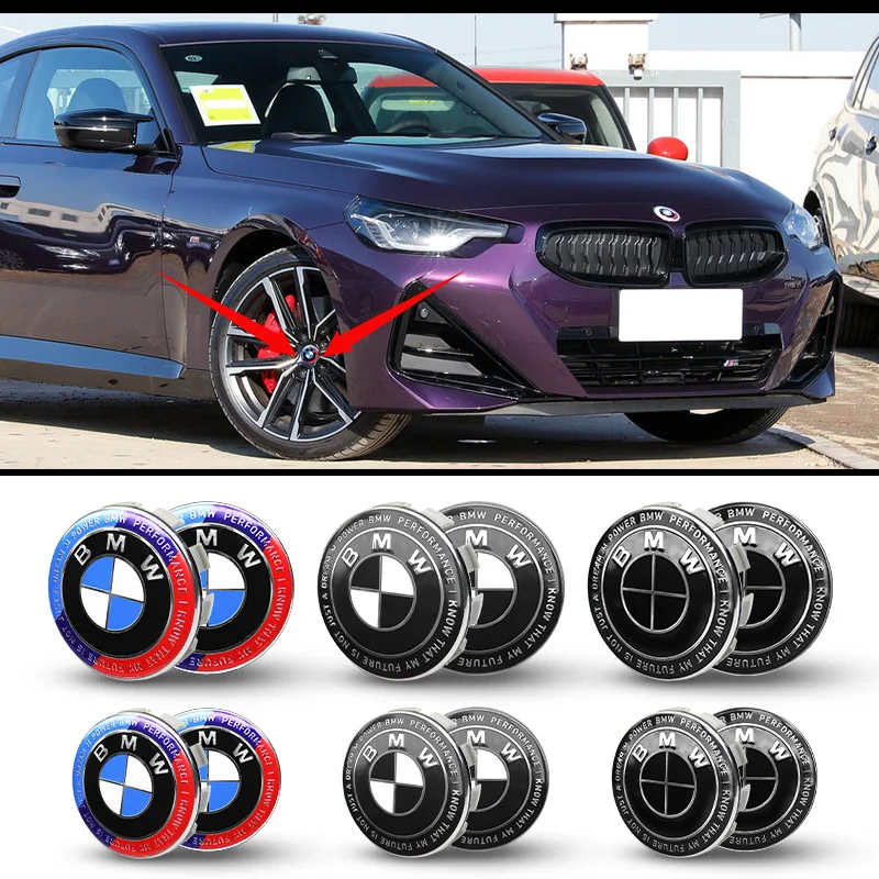 4pcs 56mm 68mm Car Wheel Center Hub Cap Auto Wheel Covers Hubcaps For BMW 50th Anniversary Badge Emblem Car Styling Accessories