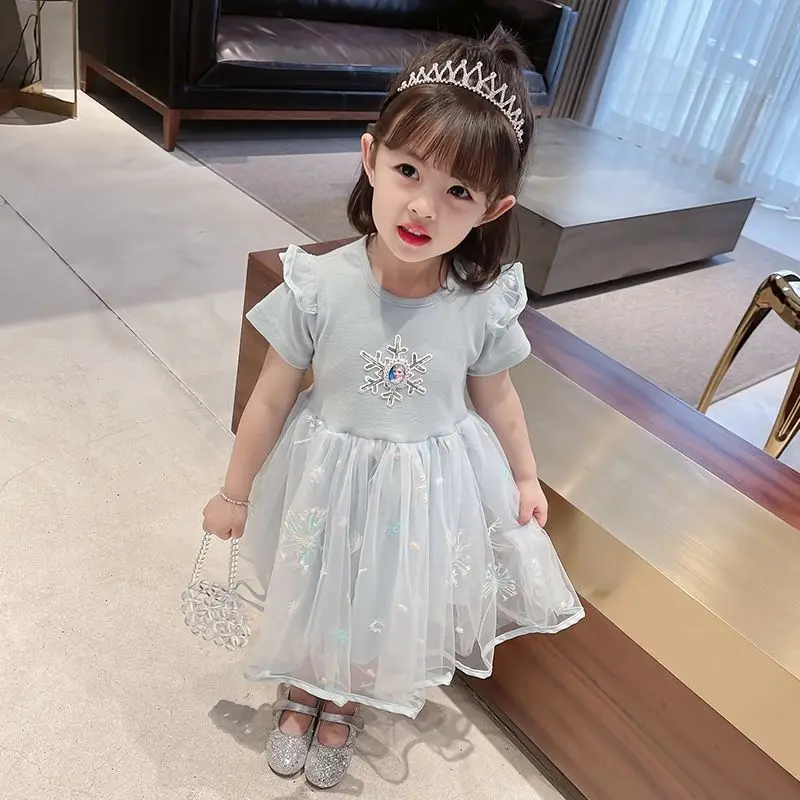 Girls' Dresses, Summer Dresses, Children's Summer New Internet Celebrities, Foreign Baby Mesh Skirts