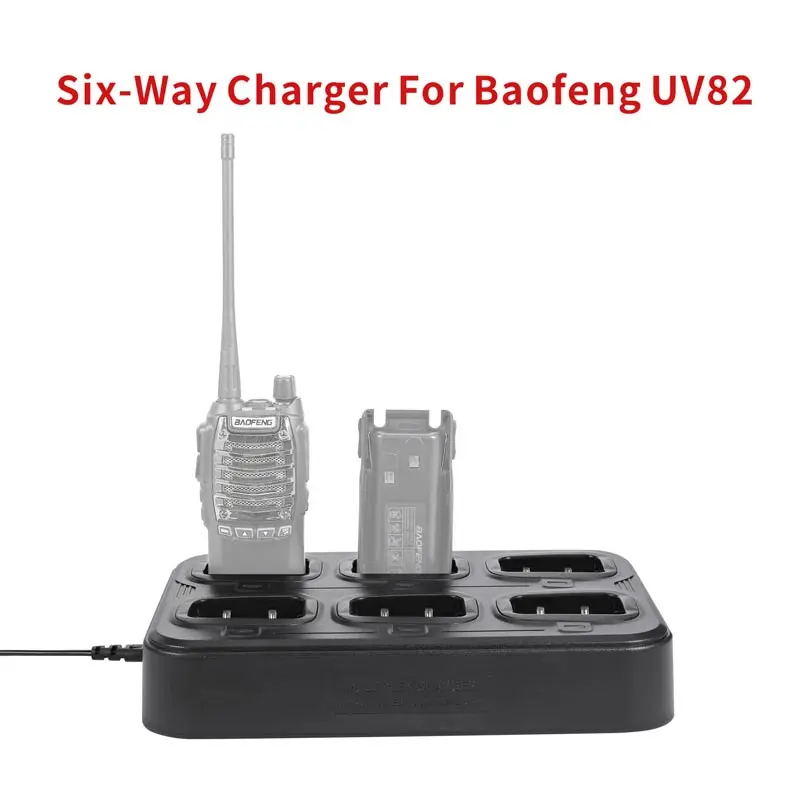 Baofeng UV82 Six Way Charger Multi Unit Walkie Talkie Charger For UV-82 UV-82L UV-82C UV-89 UV8D UV82HP UV82HPL UV-82HX UV-82X