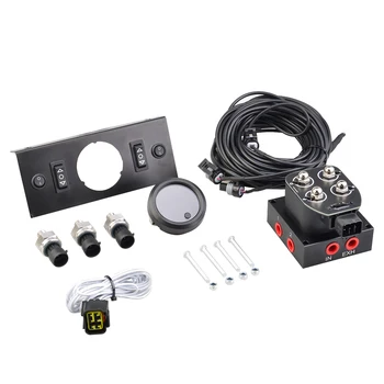 Suspensión neumática Universal, manómetro de pantalla tres en uno con válvula solenoide y Panel de Control, Kit de interruptor tipo barco