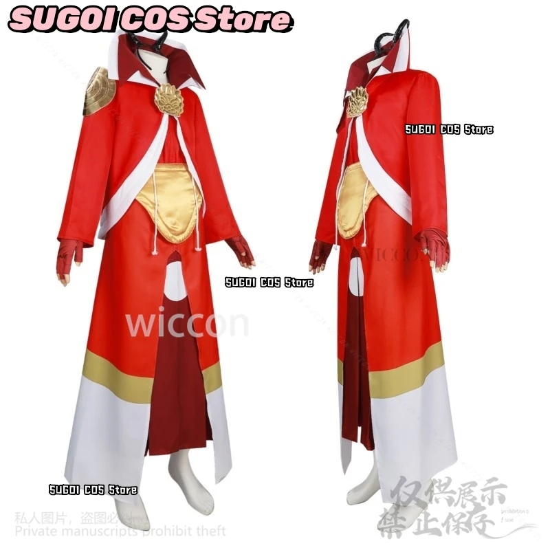 Anime That Time I Got Reincarnated As A Slime Cosplay Benimaru Costume Red Japanese Kimono Ghost Long Coat Dress Horn Suits