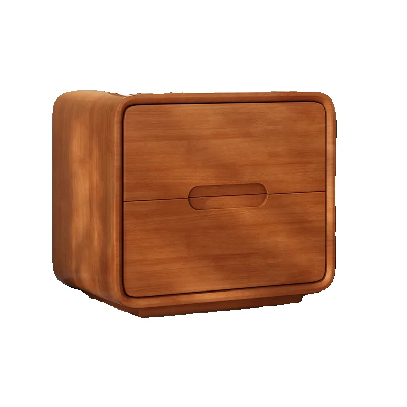Log Wind Simple Nightstands Modern Floor-standing Wooden Chest of Drawers Small Apartment Bedside Cabinet No Installation