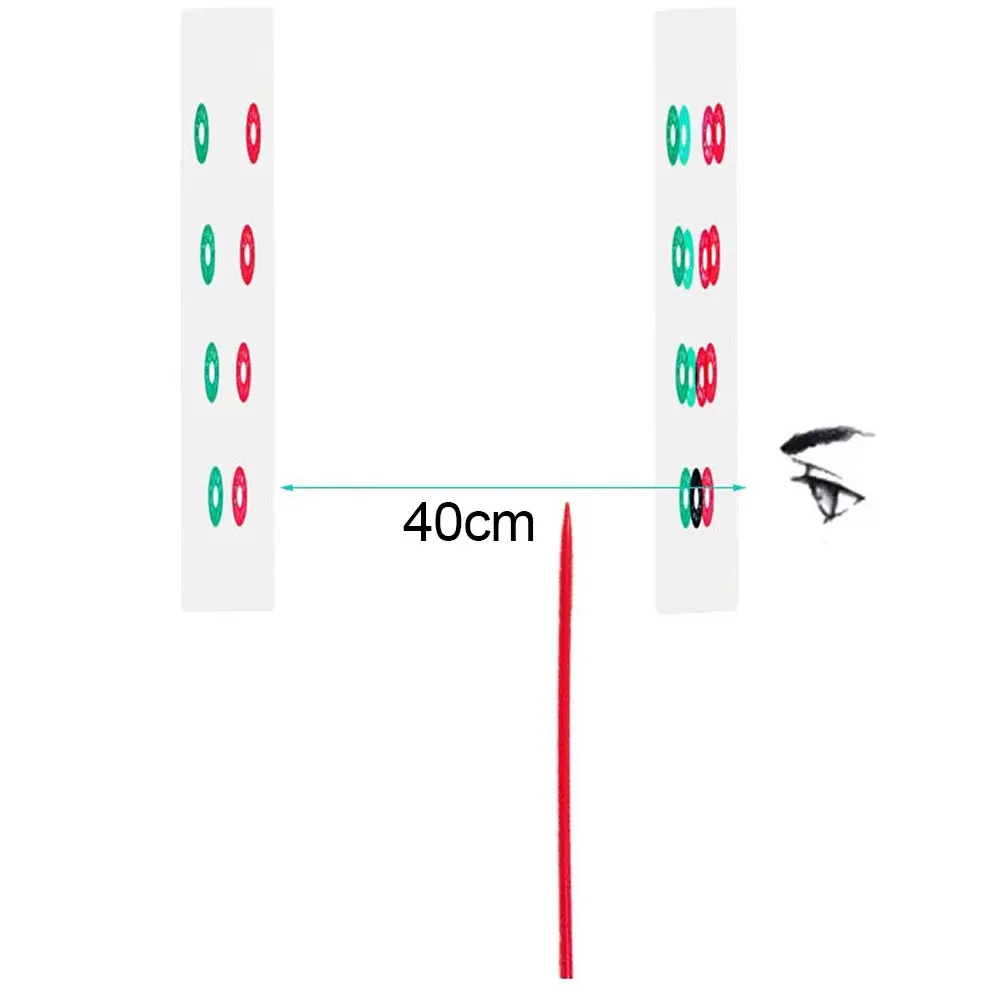 2 Pieces Binocular Autonomous Convergence Divergence Vision Training Card Myopia Amblyopia Red Green Lifeguard Collection Card