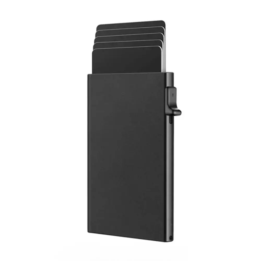 Automatic RFID Anti-Theft Card Holder Screw Reinforcement Metal Box Bottom Men's Card Box Aluminum Alloy Material