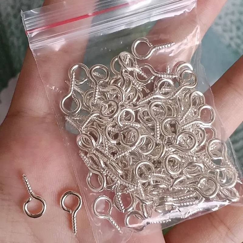 

300 шт. новые мини-винтовые штифты для глаз, металлические шпильки для глаз, крючки, люверсы с винтовой резьбой, подвесные застежки, фурнитура для изготовления DIY 8/10 мм