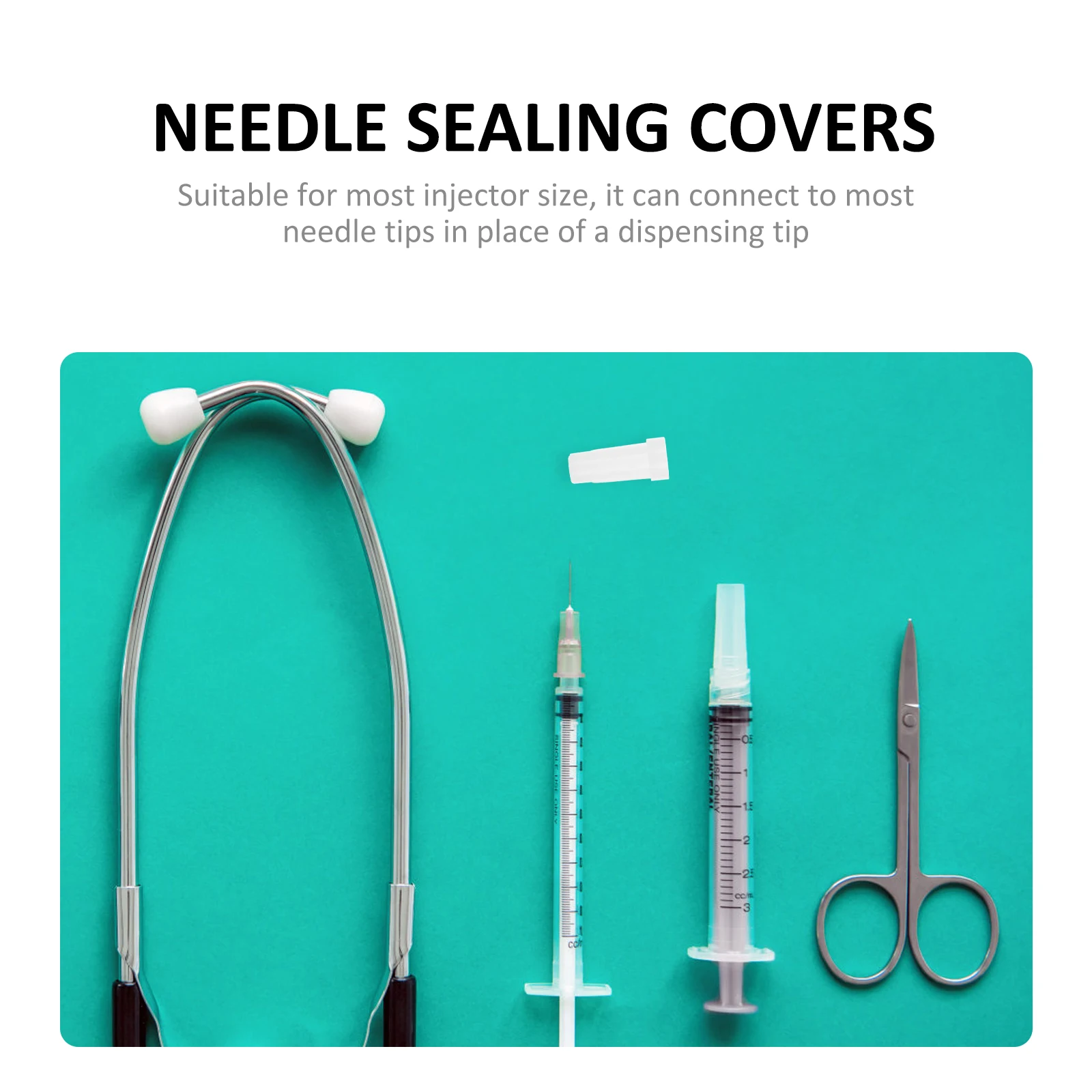 

200pcs Sealing Caps Reusable Injector Tip Covers Anti Leak Luer Needle Sealing Covers Lock Plastic Suitable Sizes