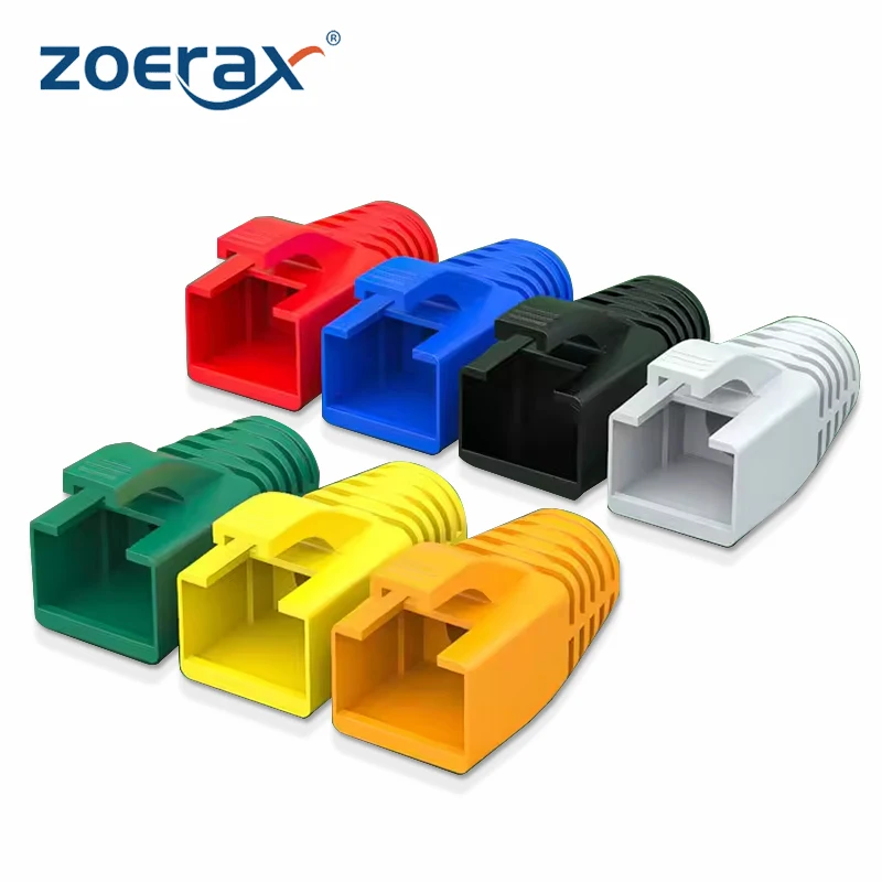 ZoeRax 50PCS RJ45 Ethernet Network Cable Strain Relief Boots Cable Connector Plug Covers for CAT8 CAT7 CAT6A (OD: 7.0mm~8.5mm)