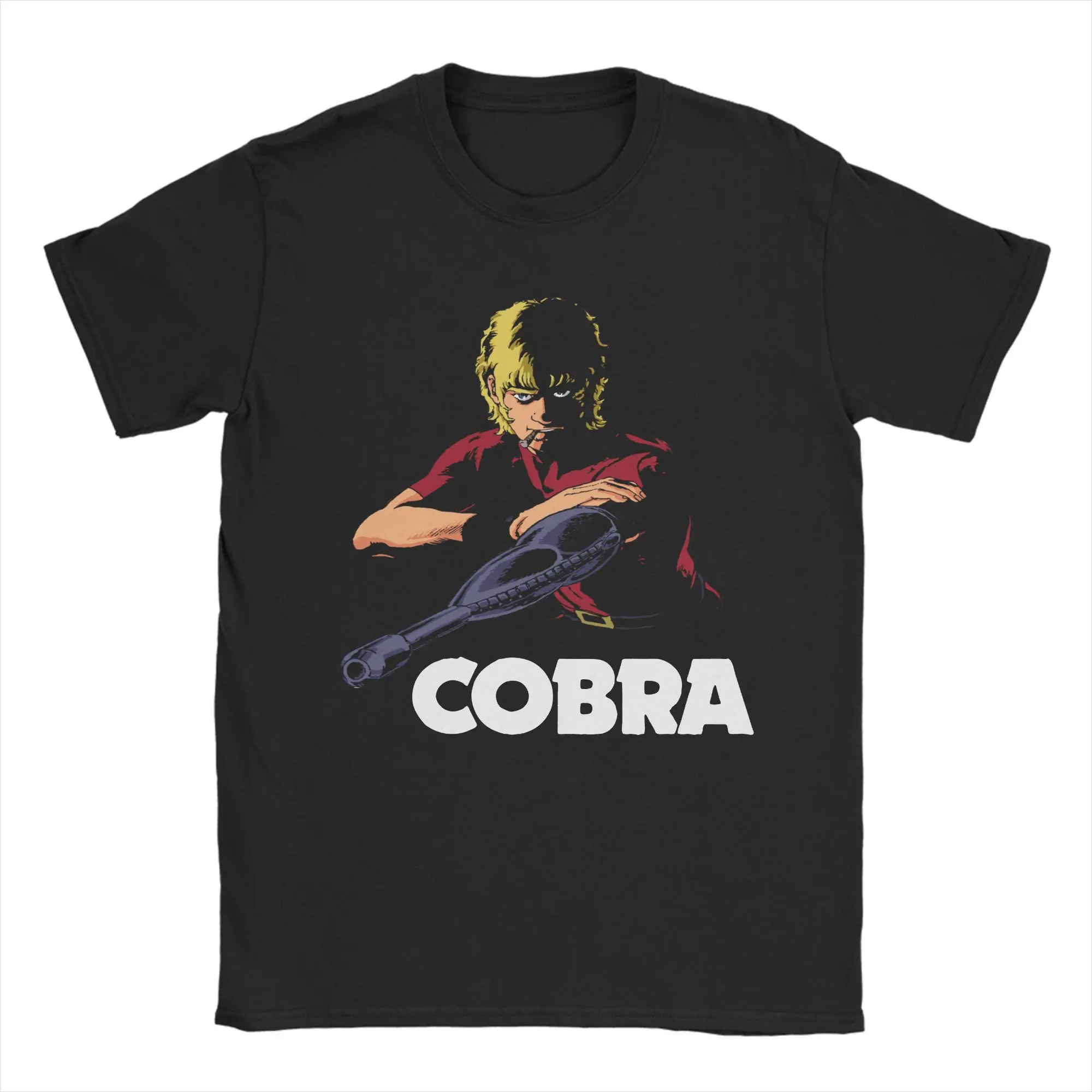 Camiseta Space Adventure Cobra para hombre, camiseta divertida de algodón puro, camisetas de manga corta con cuello redondo, camisetas de Anime, camisetas de manga corta, Idea de regalo