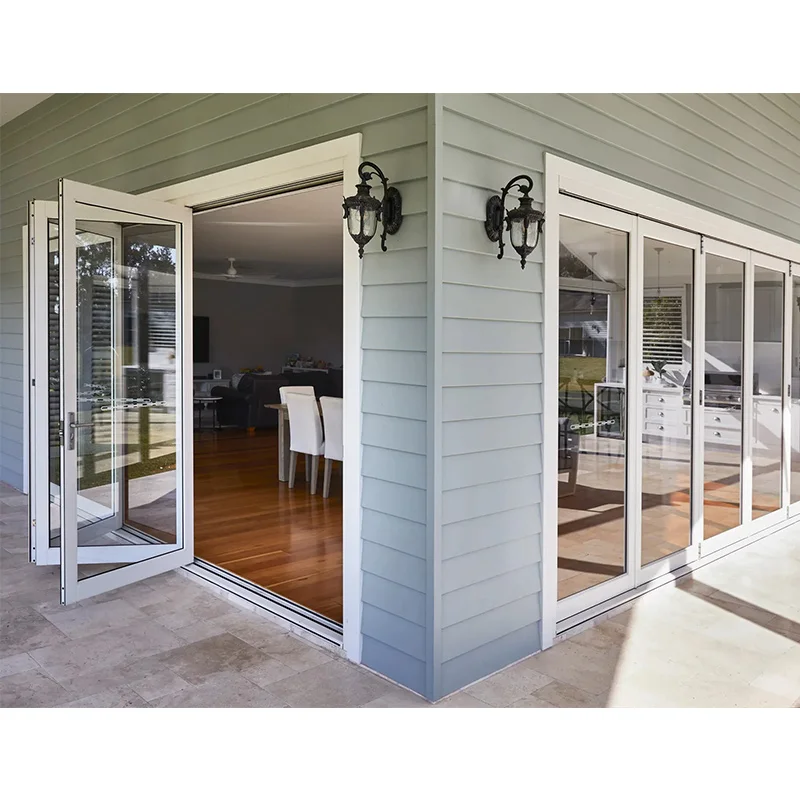 Hihaus Hot Triple Glazed Bifold Aluminium Door Australian Aluminum Bi Folding Patio Doors