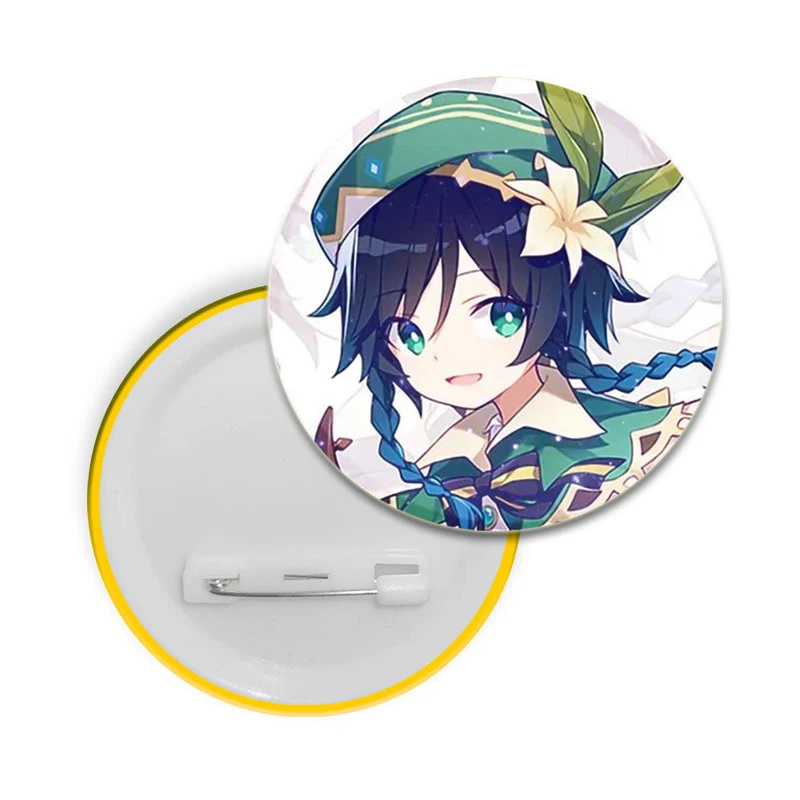 Game Genshin Impact Round Soft Button Pin Cute Brooch Figures HuTaoXiao Kazuha Yae Miko Venti Clothes Decoration Jewelry Gift