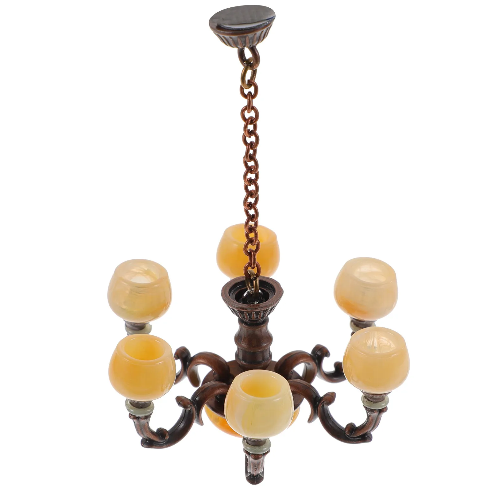 Miniature Ceiling Lamp 1 12 Scale Vintage Mini Chandelier Mini House Lamp Pendant Photo Prop Small Hanging Light Adornment