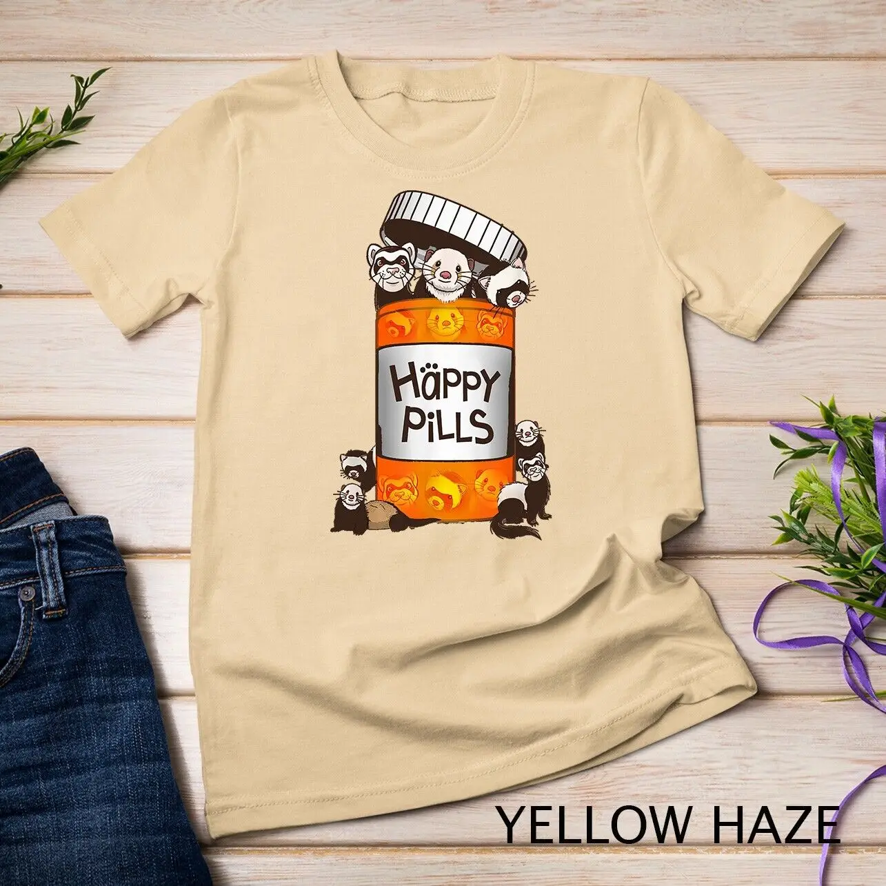 Ferret Happy Pills T-shirt Unisex T-shirt