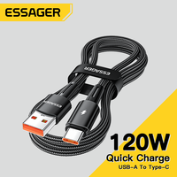 2m Long Essager 120W USB A to Type C Cable Super Fast Charge 6A For Xiaomi 12Pro Redmi K50 Note 11Pro for iPhone 16 pro max 15