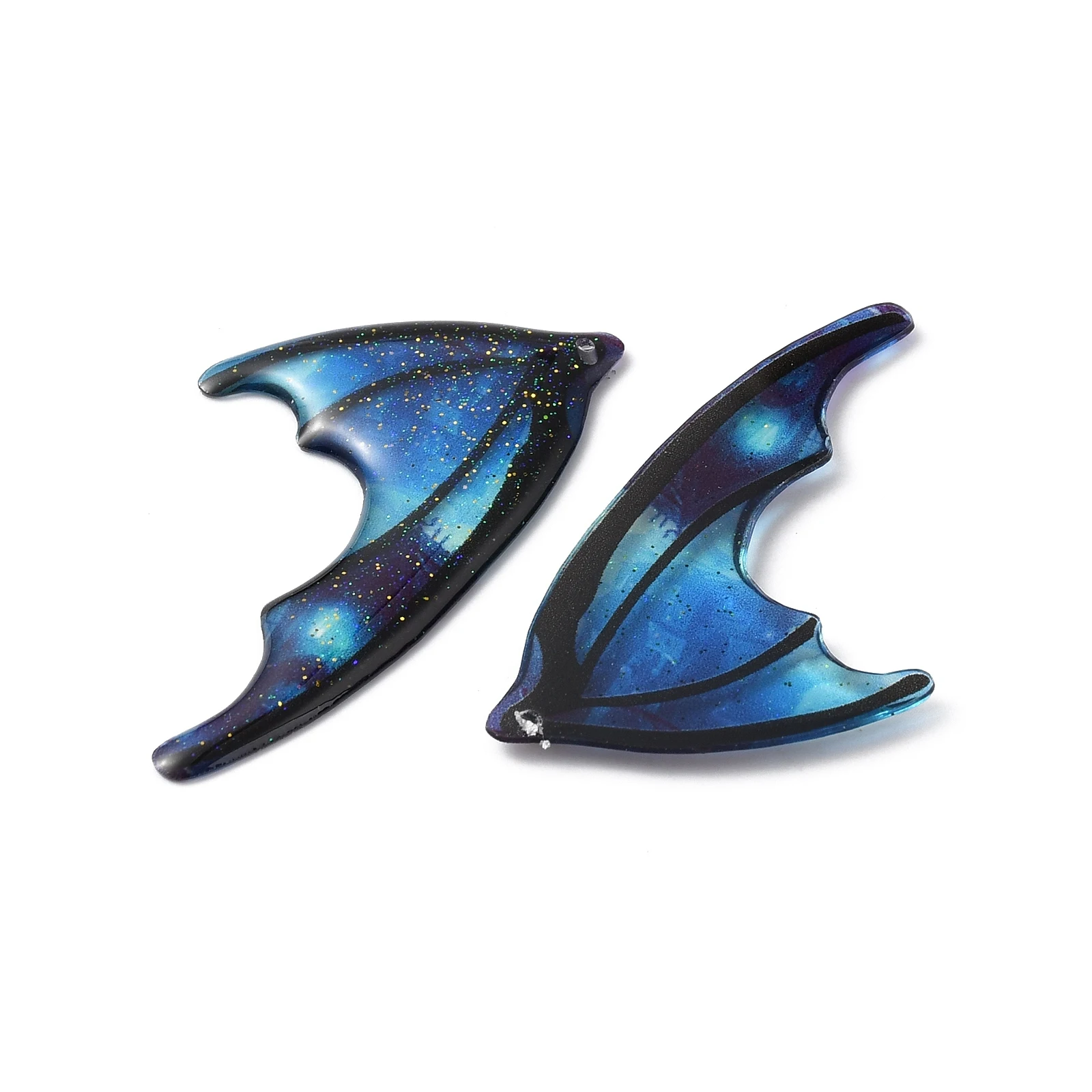 1 Pairs Translucent Resin Glitter Powder Wing Charms Pendants for Women DIY Jewelry Earring Necklace Accessories Gifts