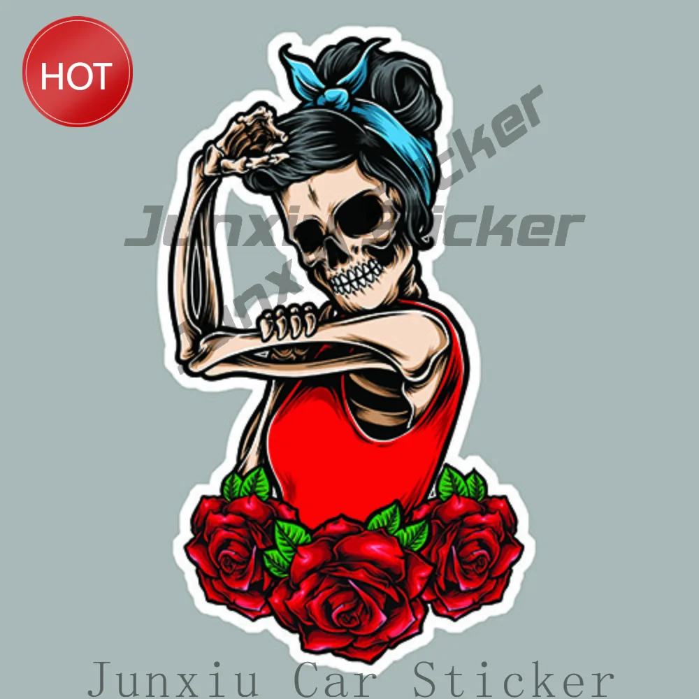 Personalized Crane Girl Vintage Tatoo Rock Rose Decal Art Autocollant Sticker Waterproof Sticker For Car Body Bike Frame Pvc