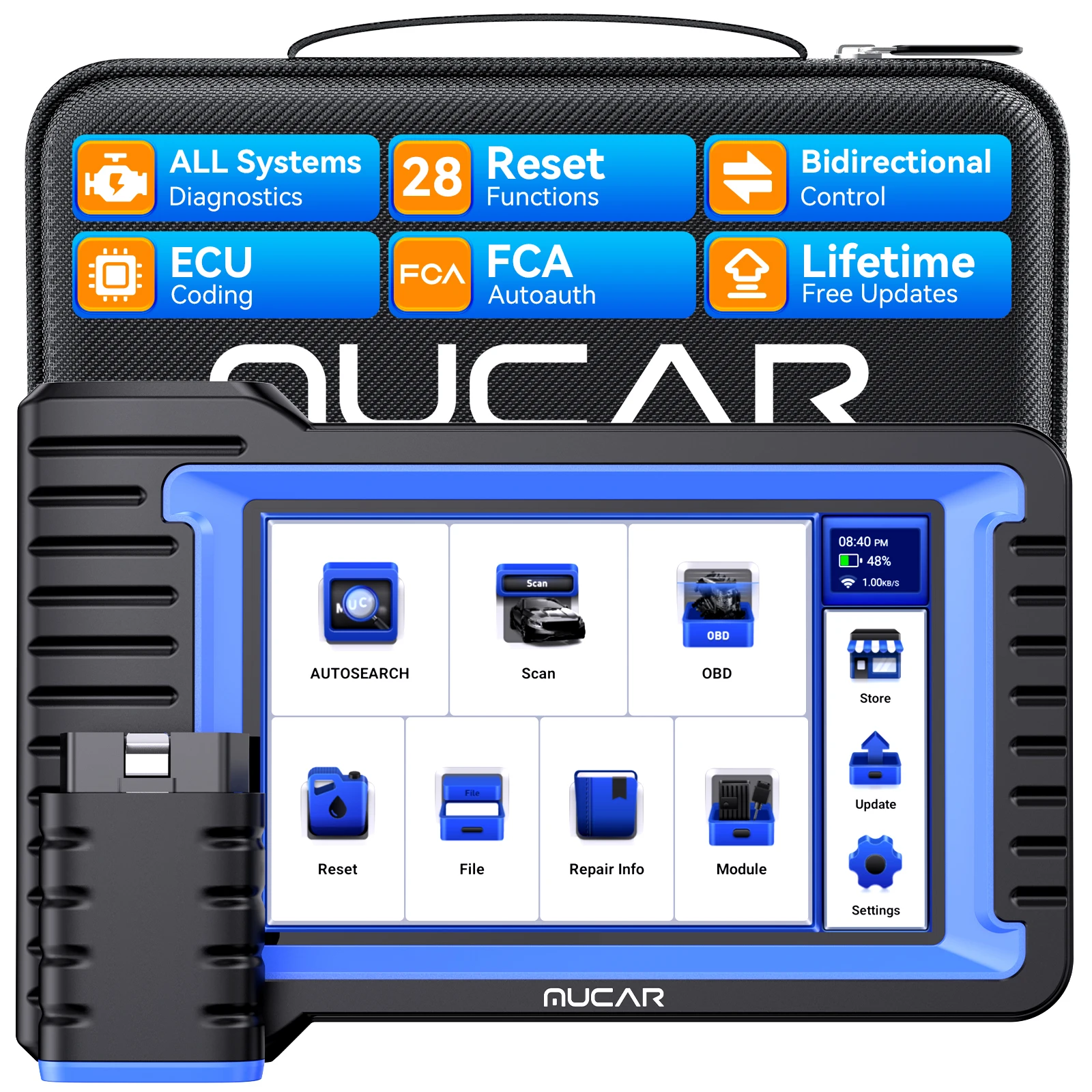 Lifetime Free Update MUCAR VO7S/VO7 OBD2 Diagnostic Tool CANFD Read All System obd 2 Scanner ECU Coding Bi-directional 34 Resets