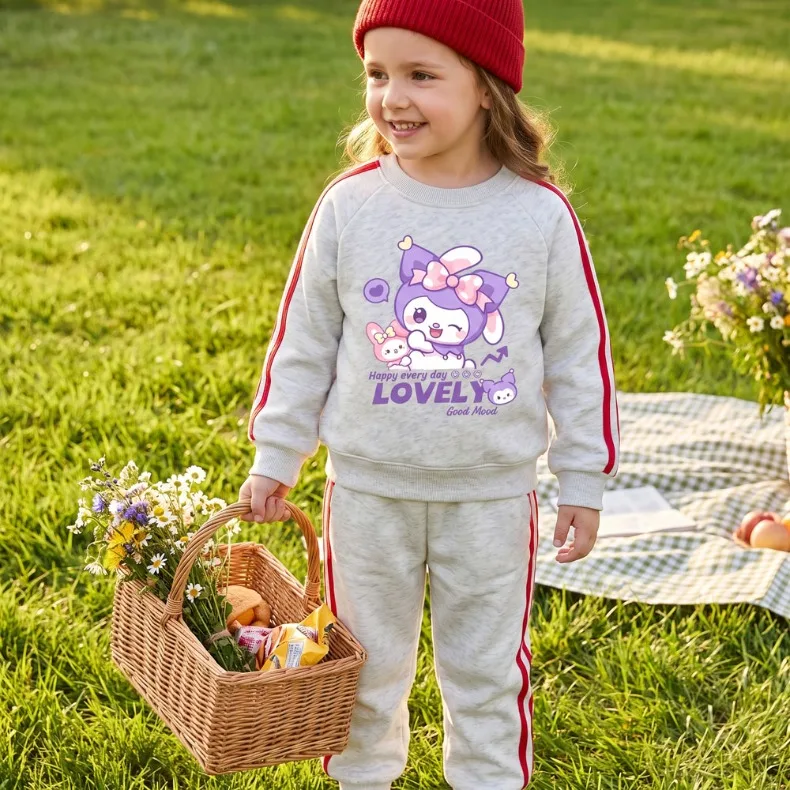 Herbst-Winter-Mädchen-Freizeit-Sweatshirt+Jogginghose 2-teiliges Set Kinder O-Ausschnitt Hoodie+Lange Hose 2-teiliger Anzug Kinder-Trainingsanzug – Detail 10
