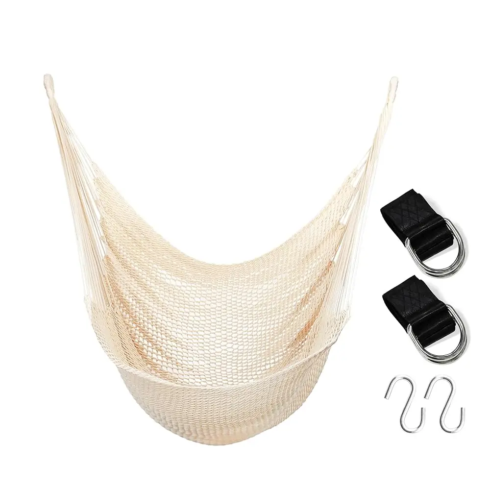

Large Hammo Chair With Hanging Hardware, Caribbean Hammo Hanging Rope Swing Chair No Spreader Bar, Xl Hammo Chair Outdoor,