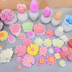 3D Rose Silicone Candle Mold DIY Lotus Flower Resin Soap Mould Gypsum Making Tool Valentine's Day Decor Gifts Candlelight Dinner