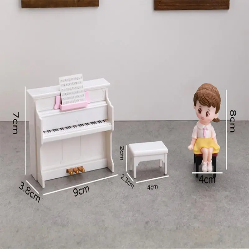 1 Set Dollhouse Miniature Cute Simulated Piano Furniture Model Musical Instruments For Doll House Decor Pretend Play Toys Gift