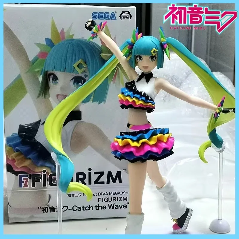 Original Sega Hatsune Miku 1/8 Figure Diva Project Mega39 Catch The Wave Anime Pvc Action Decoration Model Collectible Gift Toy