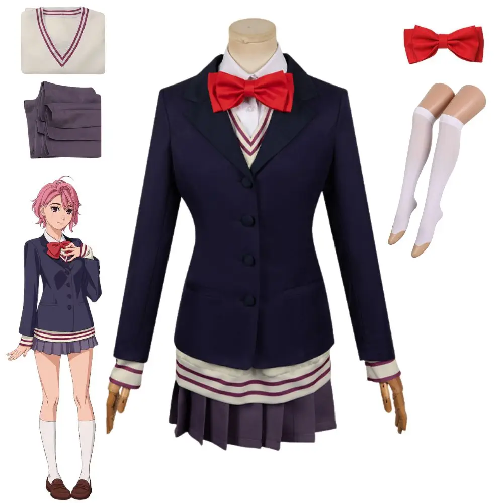 

Fantasia Anime Dandadan Aira Shiratori Cosplay Costume Disguise for Women Girls School Uniform Dresses Halloween Carnival Suit