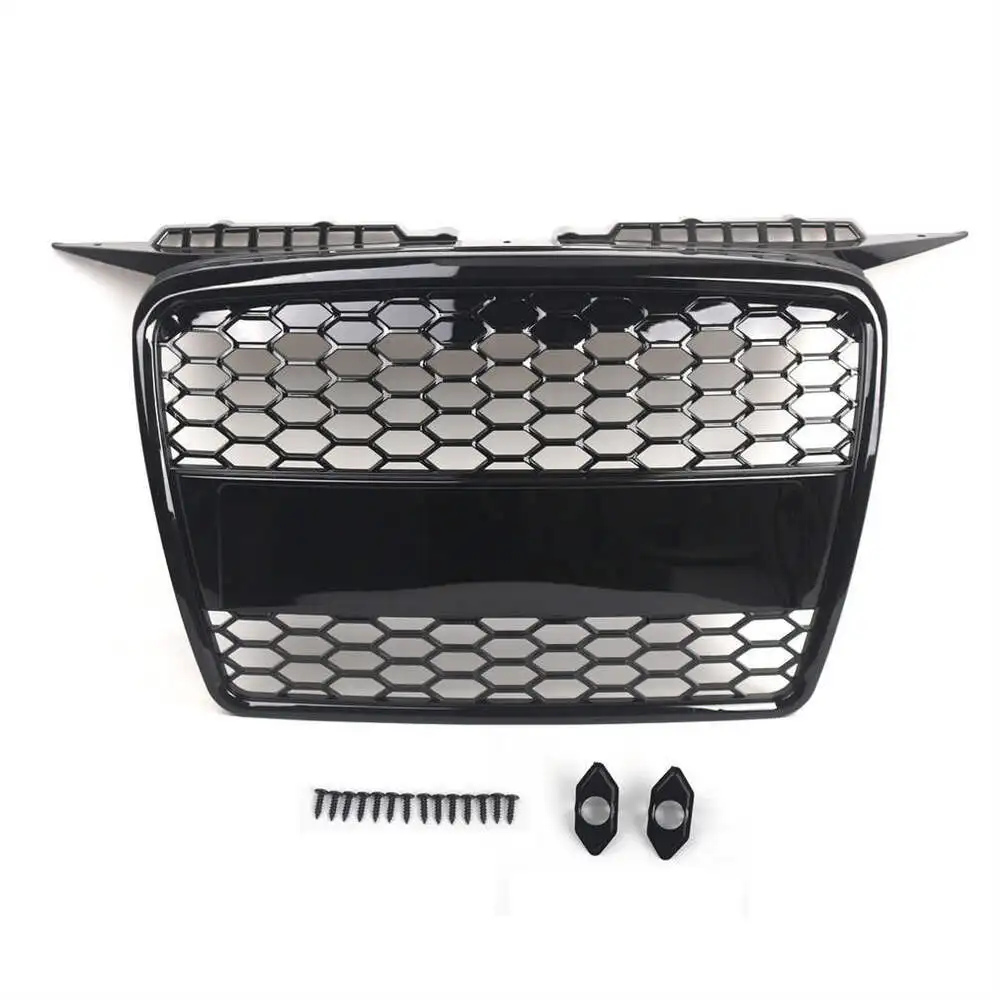 For European and American A3 04-08 Honeycomb front bumper grille Bright black racing grille Replacement parts OE:8P4853651A