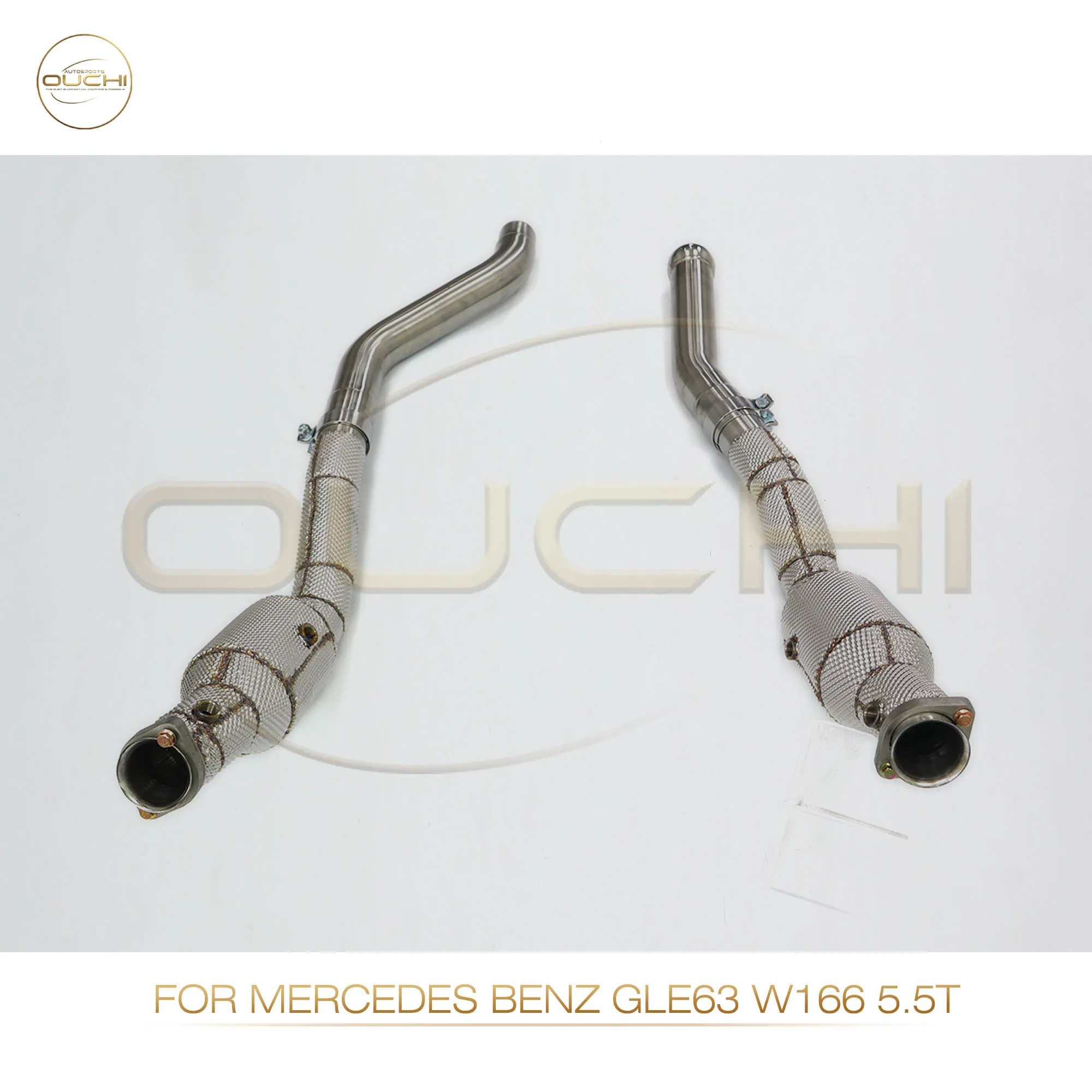 

OUCHI Factory Direct Sales With Catalysis Downpipe for Mercedes benz GLE63 W166 5.5T Exhaust Parts With Heat Shield Easy Install