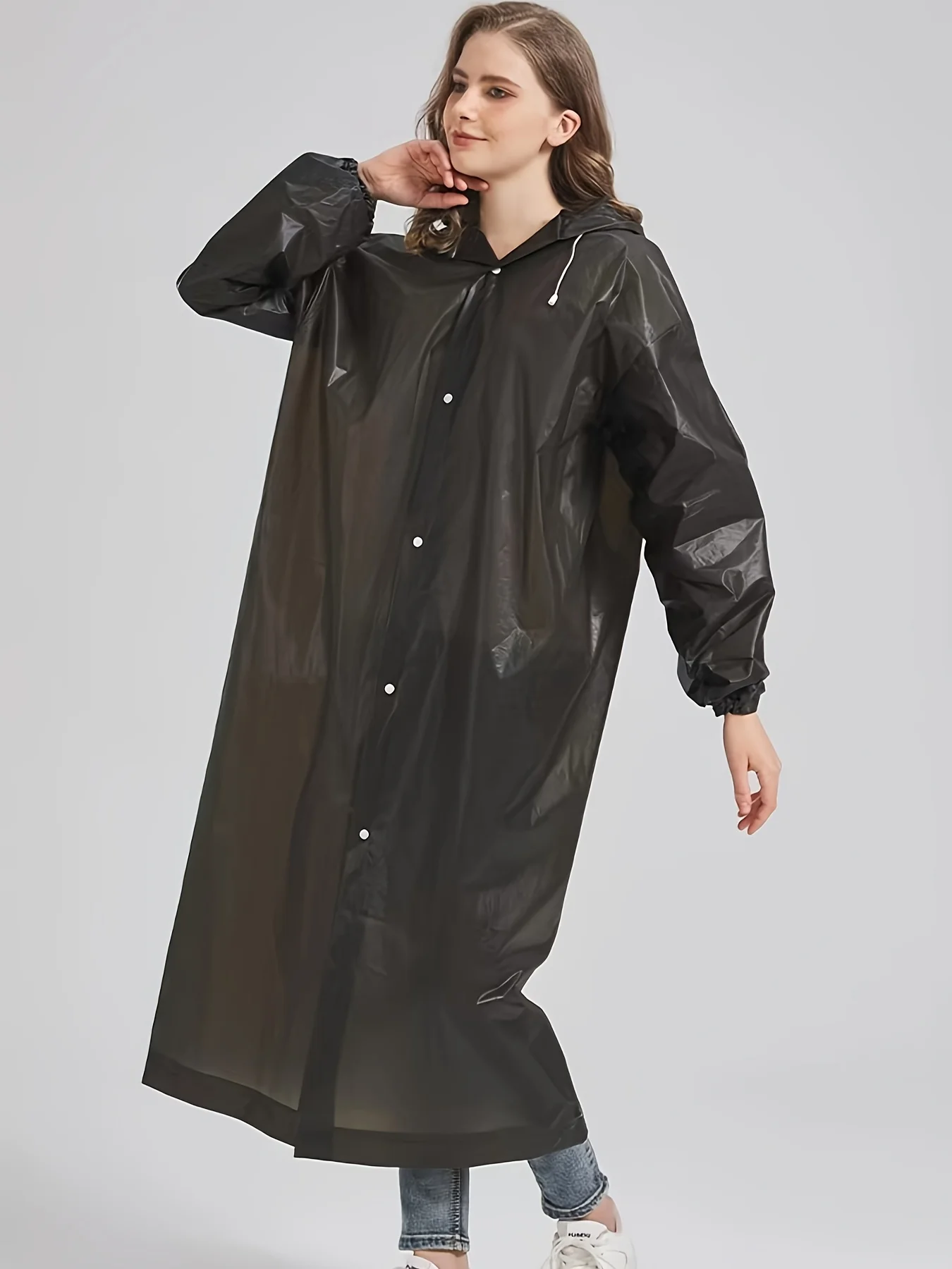 1pc/2pc Adult Portable Thick EVA Outdoor Non-Disposable Overall Raincoat for Travel And Outings - Reusable Convenient Rainwear