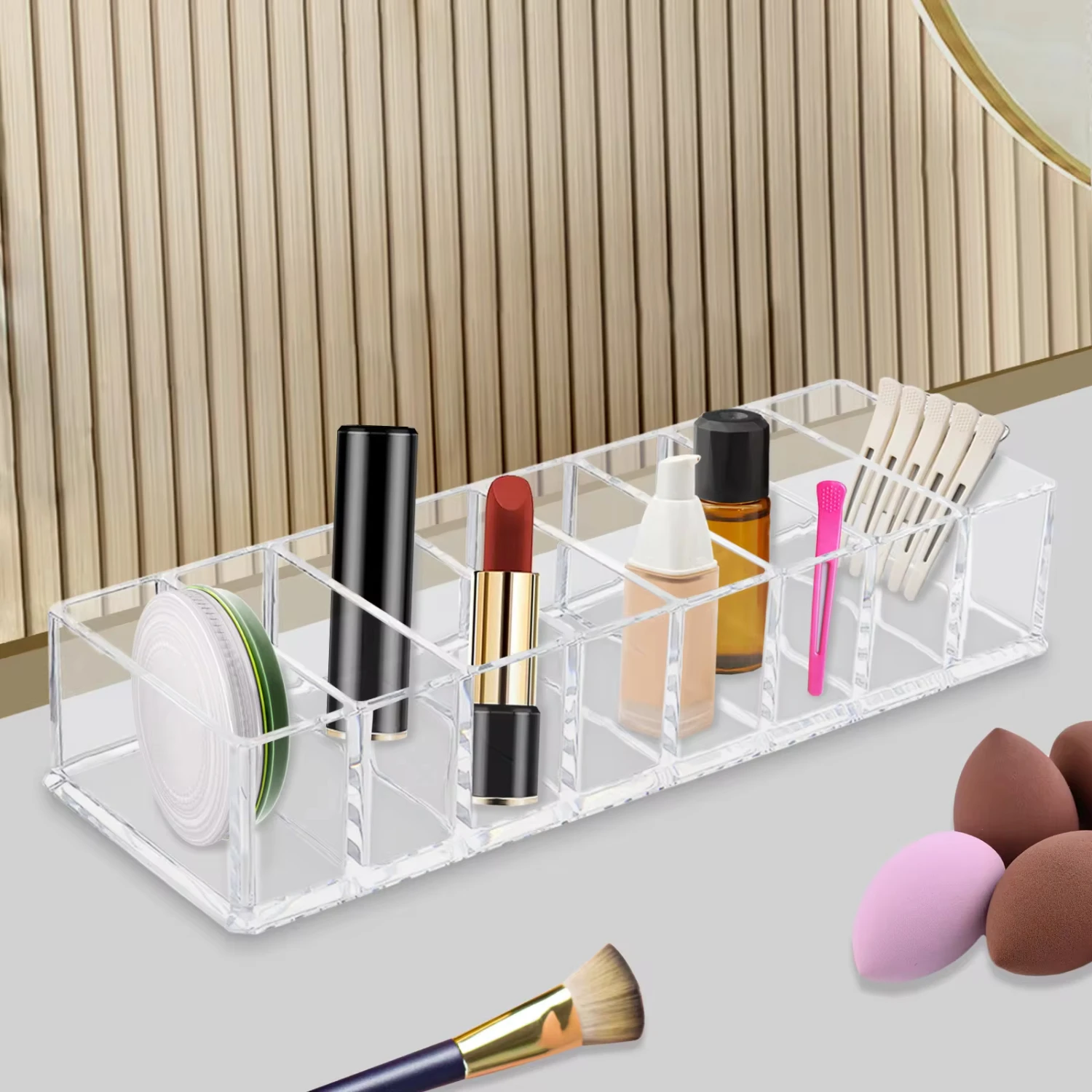 Makeup Organizer Cosmetic  Jewelry Display Boxes Clear Drawer Organizers Case  Dresser Vanity Bathroom Kitchen