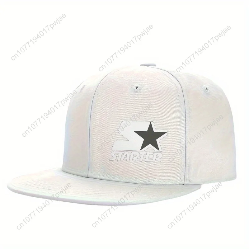 Verstelbare snapback-pet voor heren en dames met starterletters en sterlogo - ademende hoed met platte rand, buitensport voor alle seizoenen