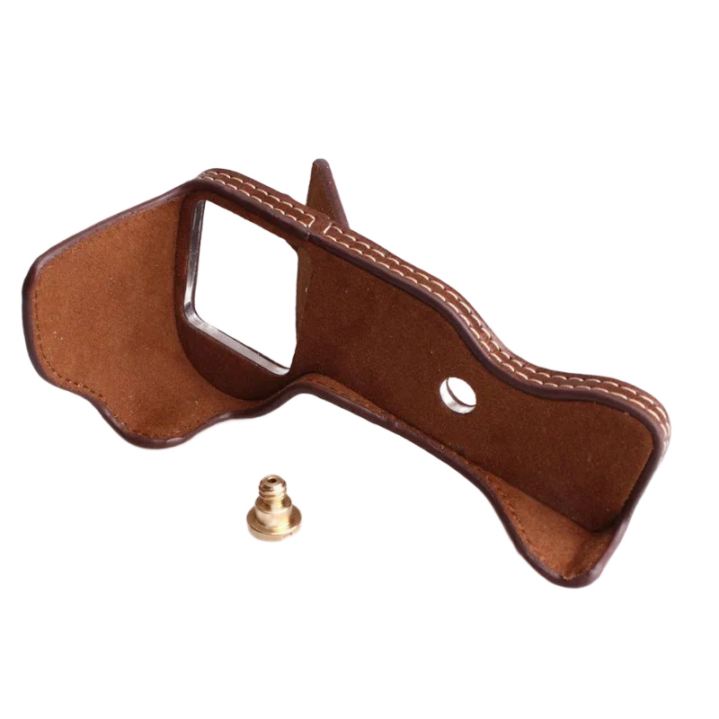 Bolsa de PU funda protectora cuerpo media cubierta montaje de tornillo 1/4 para accesorios de cámara Sony ILCE-6500 A6500