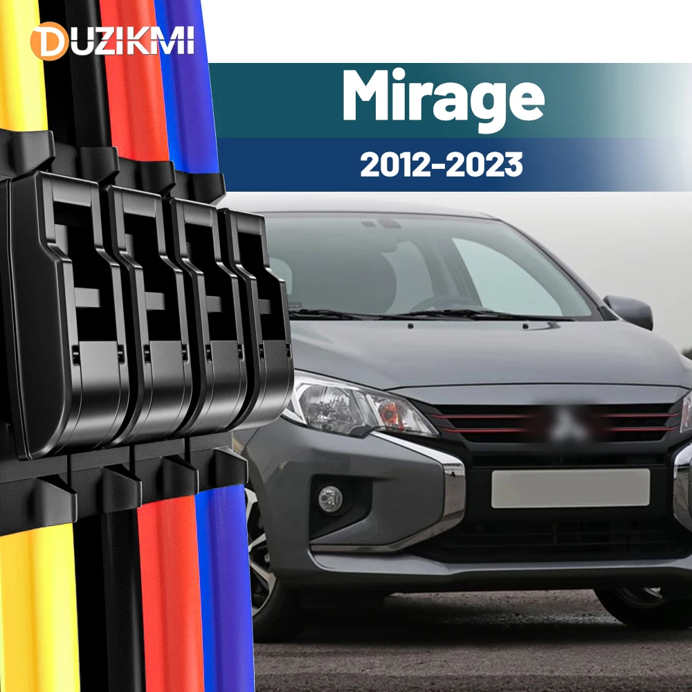Für Mitsubishi Mirage 2012-2023 2013 2016 2017 2018 2019 2020 2021 2022 2 Stück Frontscheibe Scheibenwischerblätter Rot Blau