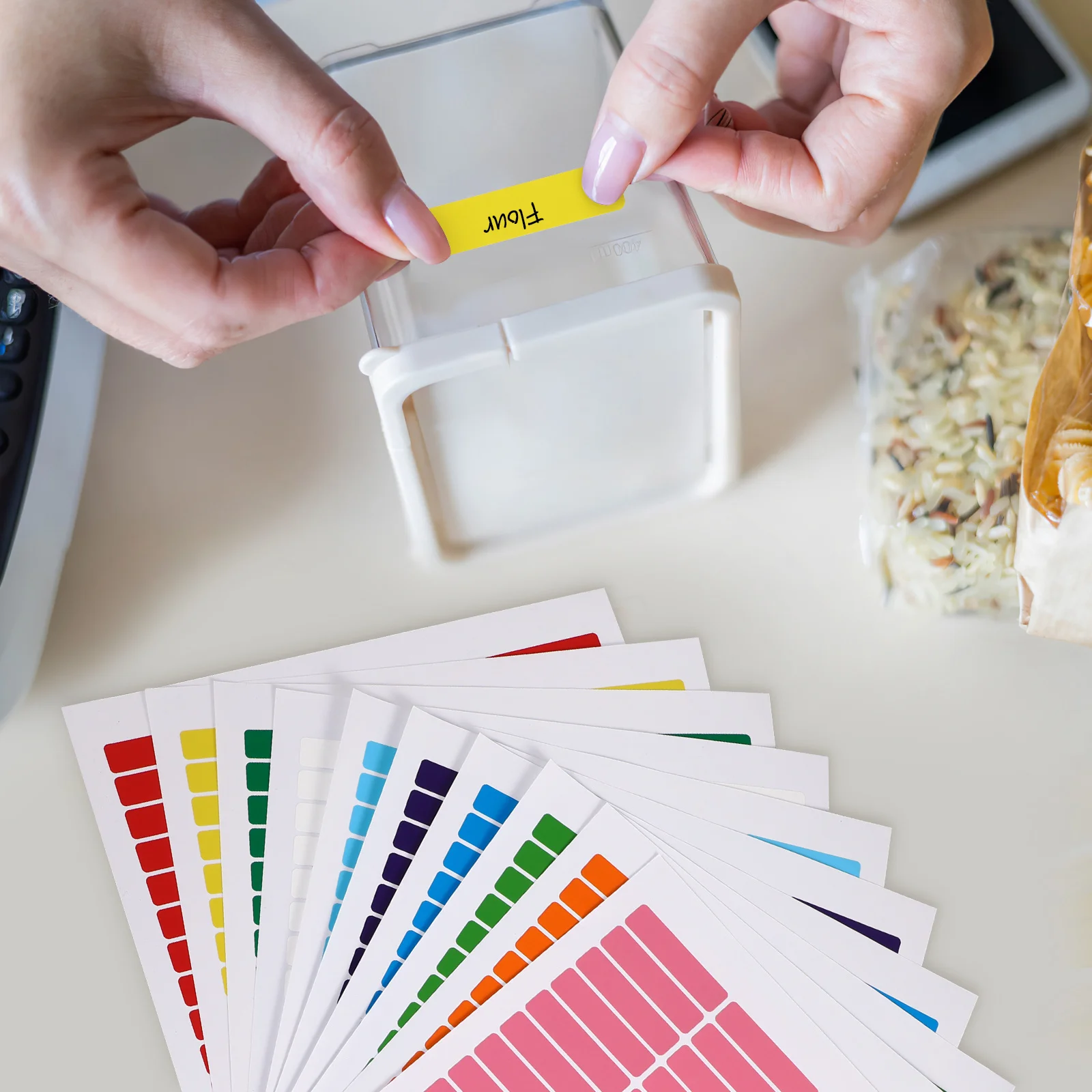 

30 Sheets Adhesive Neon Labels Colorful Label Stickers Easy to Write on Storage Bin Folder Organize File Name Tags