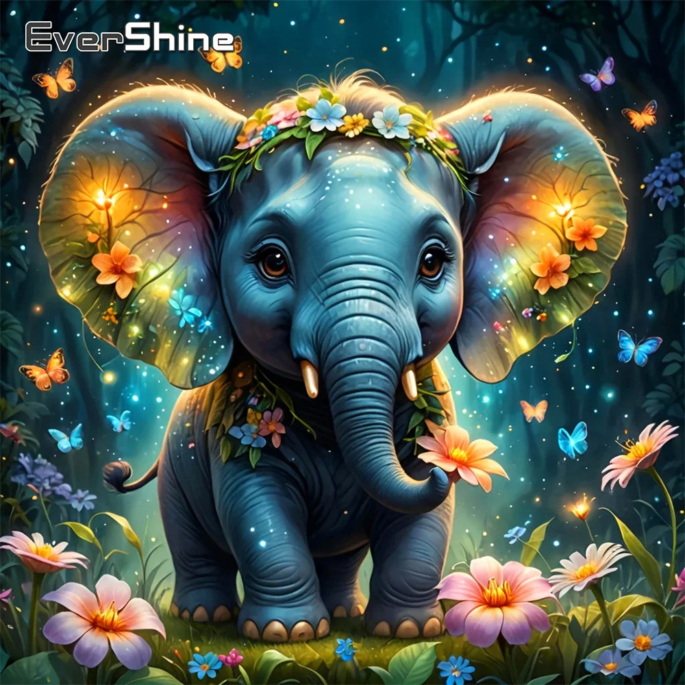EverShine Diamond Painting Elephant Full Square Mosaic Anima