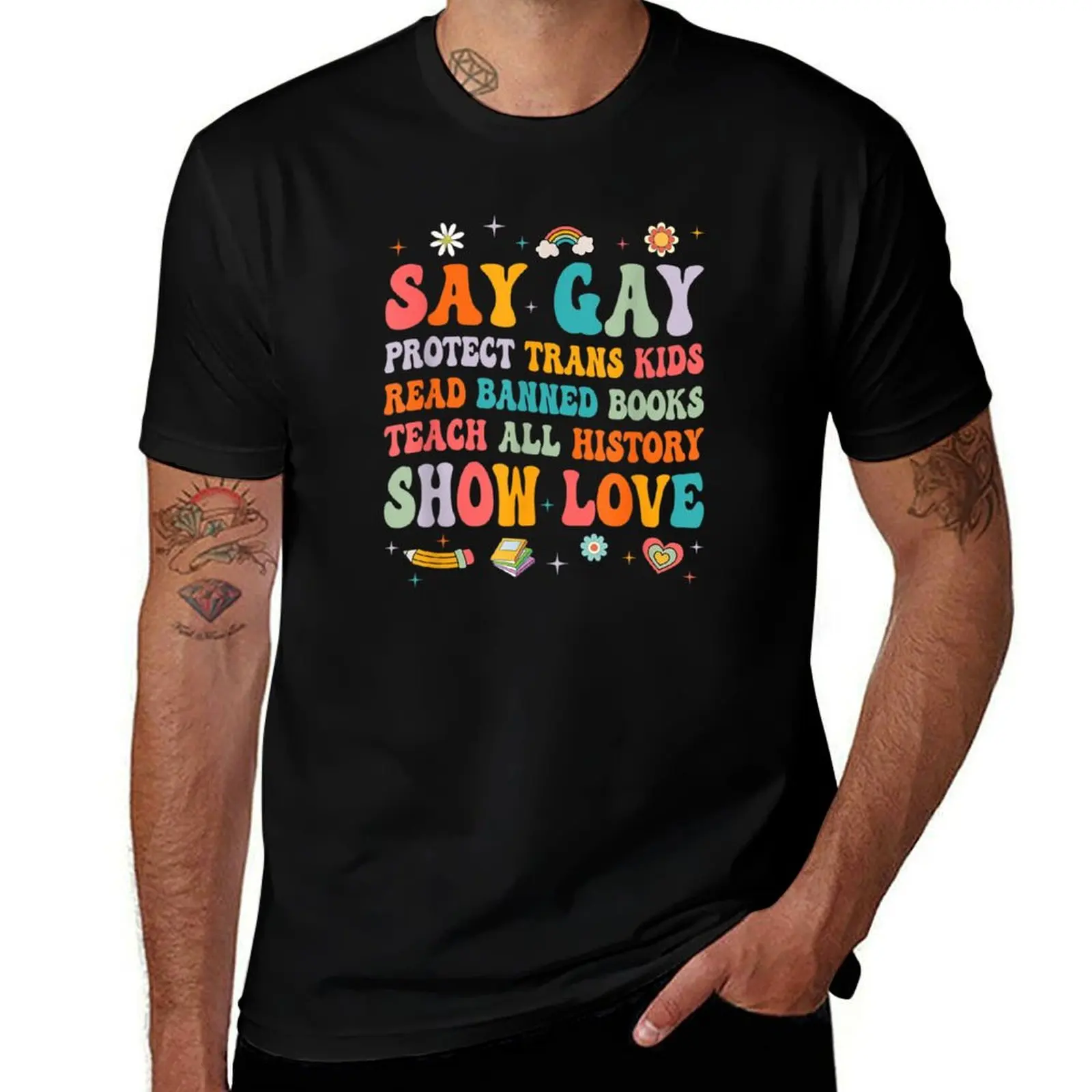 

Banned for t Protect Gay Say Books 100% Trans tshirt cotton man slim anime Lgbt tshirt T-Shirt Kids Groovy Read fit shirts