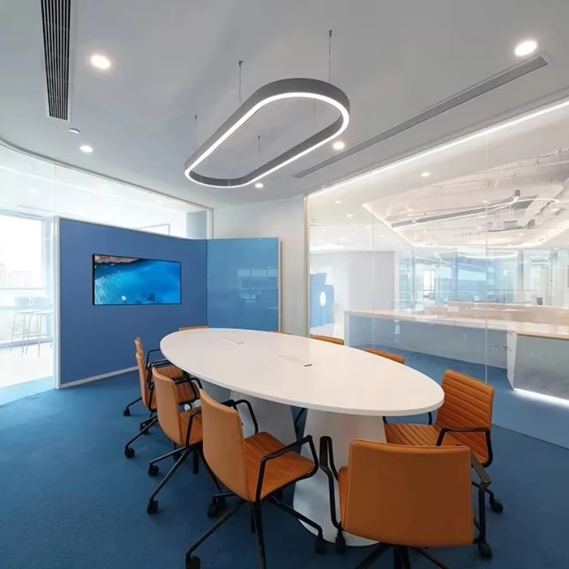 

Modern executive conference table with high-quality solid wood panels, suitable for office meetings