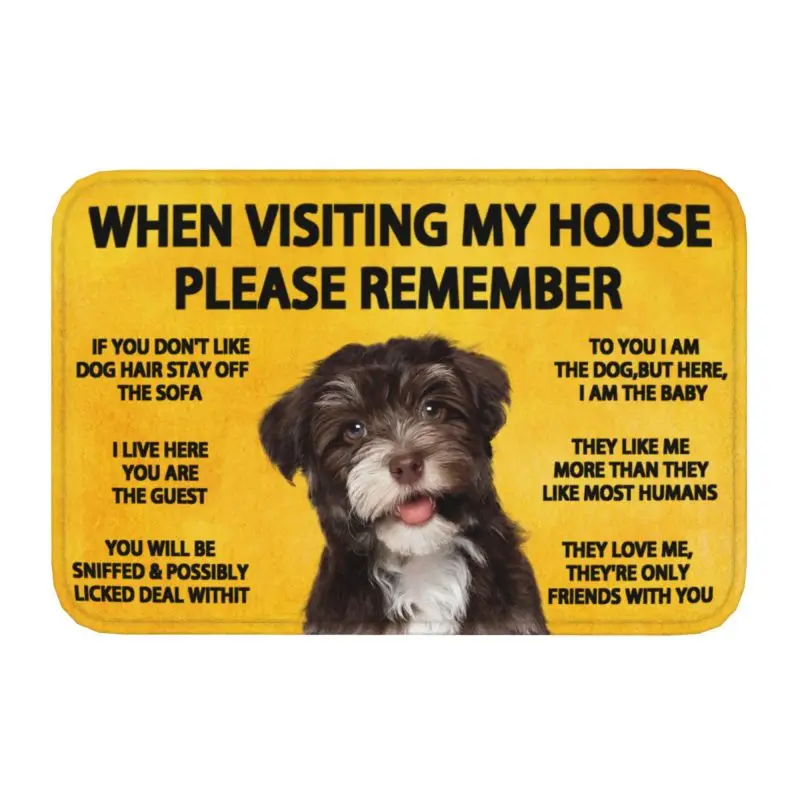 พรมเช็ดเท้าลายสุนัขฮาวาเนสช็อคโกแลตขนาด40*60ซม.