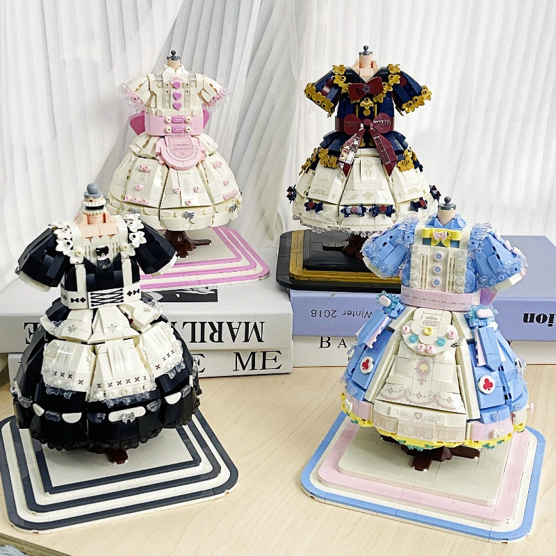 

Юбка Лолиты, строительный блок, креативные украшения для рабочего стола, 3D миниатюрная головоломка с частицами, сборная модель, подарок, блок для сращивания, игрушки