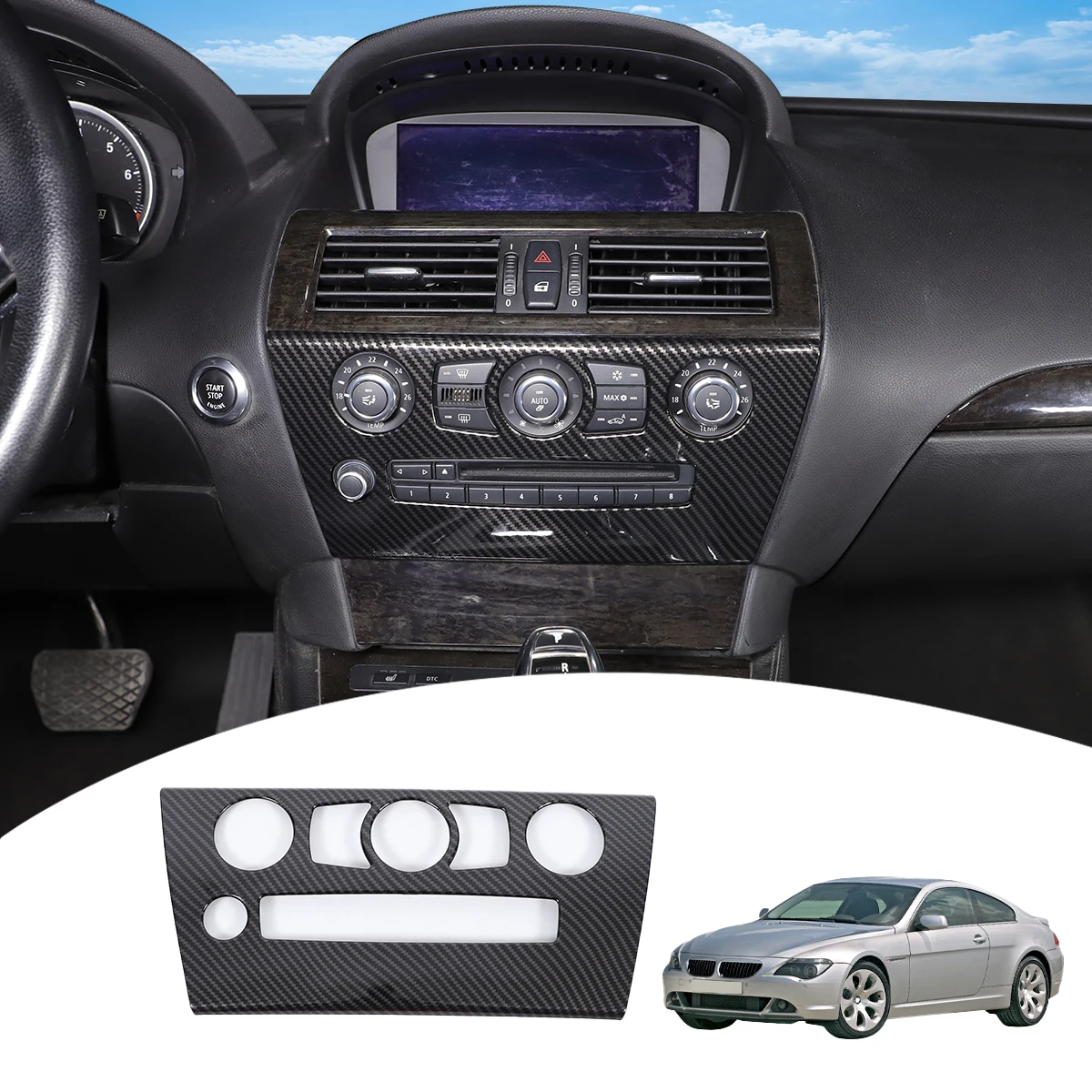 

For BMW 6 Series E63 2004-2009 ABS central air conditioning control decorative panel interior decoration stickers auto parts