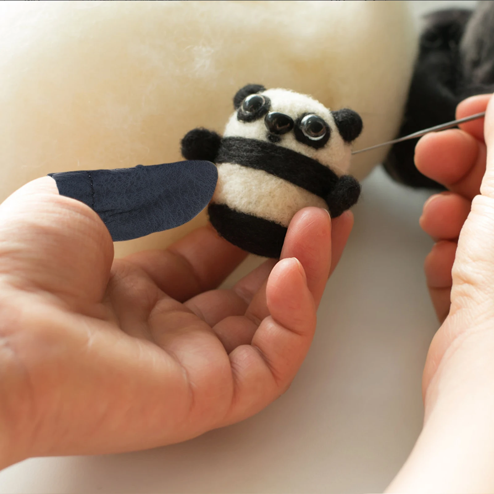 

10Pcs Felting Finger Protectors PU Thimble Finger Cots Sewing Craft Needlework Tools Quilting Thimbles