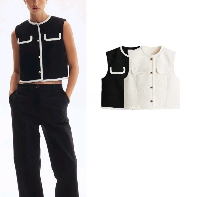 

Autumn New Sle Women's Casual Wool Blend Knitted Vest 292239 Polyester Fiber 00% Faionable Small Fraance Sle