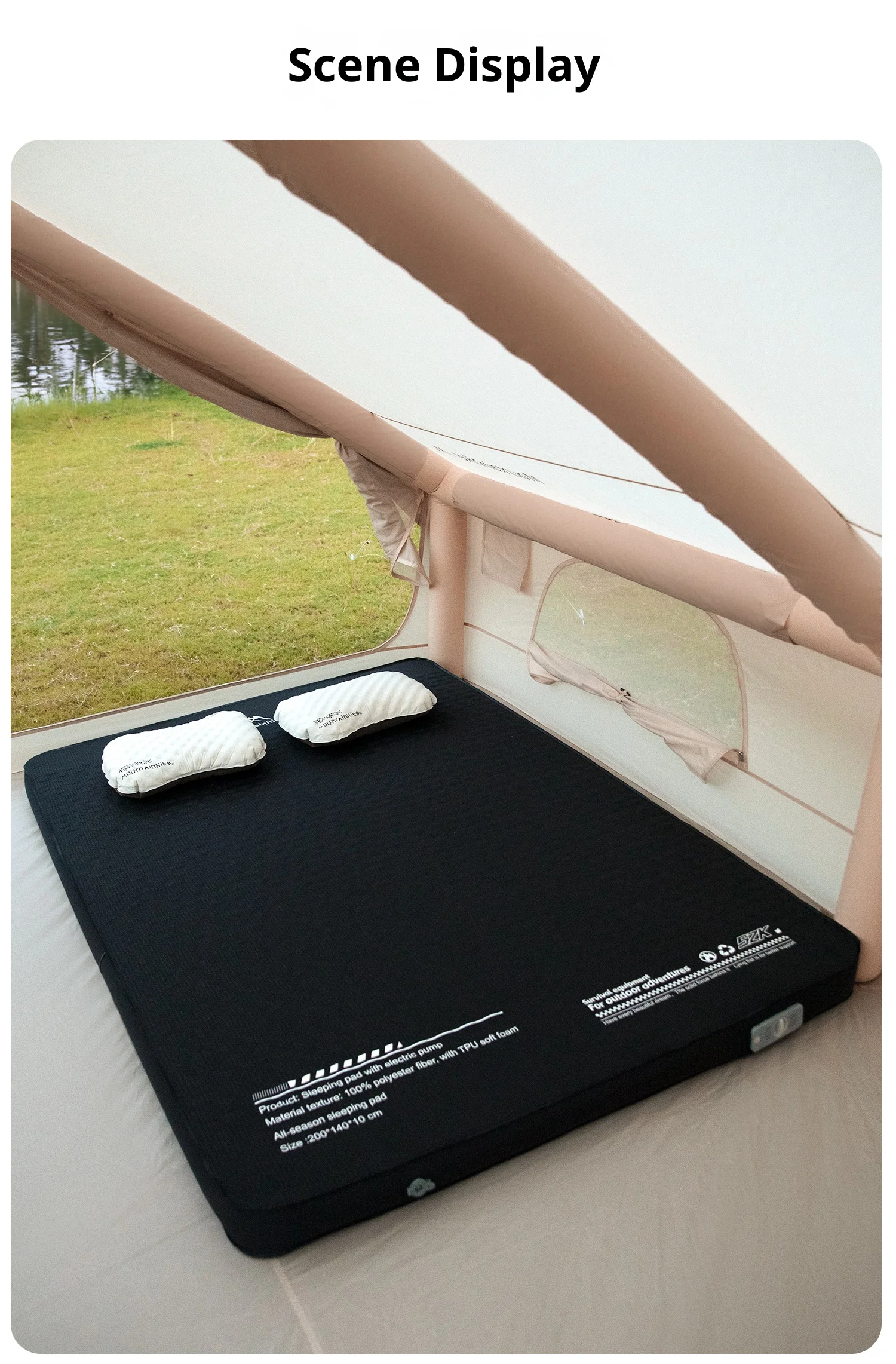 Verdickte Schwammatte, Tragbare Outdoor-Matratze, mit Integrierter Luftpumpe zum Aufblasen und Ablassen, Selbstaufblasende Matratze – Detail 10