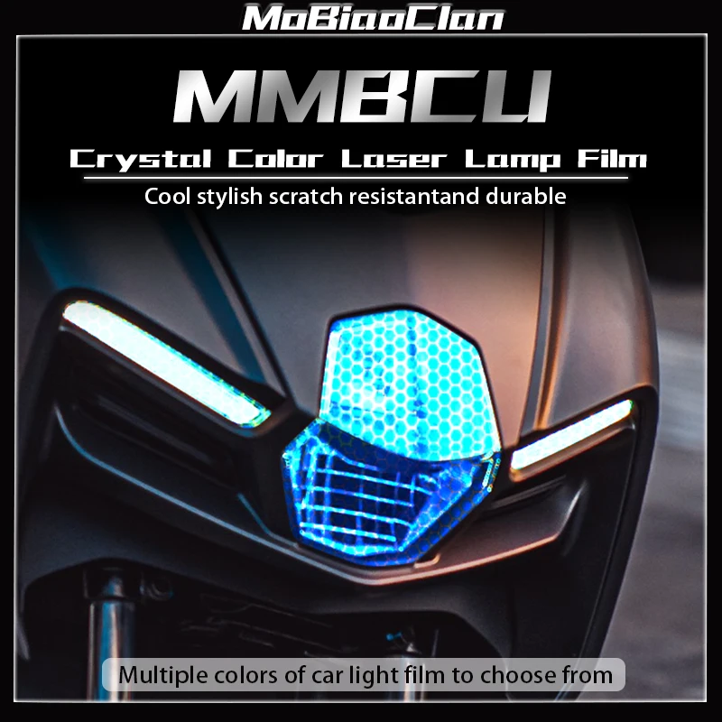 

For SYM MMBCU headlights and taillights smoked black honeycomb laser protective film decorative accessories stickers