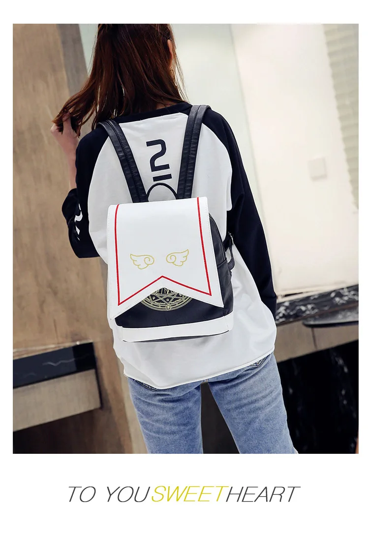 Anime Card Captor Sakura Cosplay Backpack Cartoon School Shoulder Bag Teentage Laptop Travel Rucksack Gift